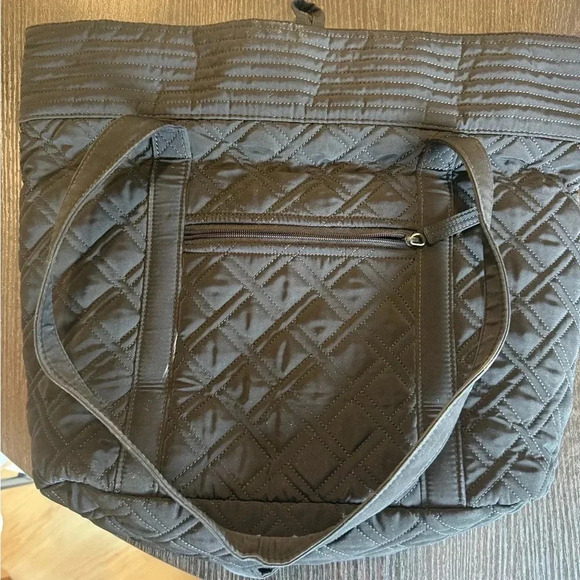 Vera Bradley Black Quilted Tote Shoulder Bag - Picture 2 of 8